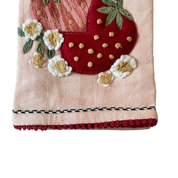 Mackenzie Childs Strawberry Embroidered Dish Towels, Set of 2 NEW - Picture 12 of 14